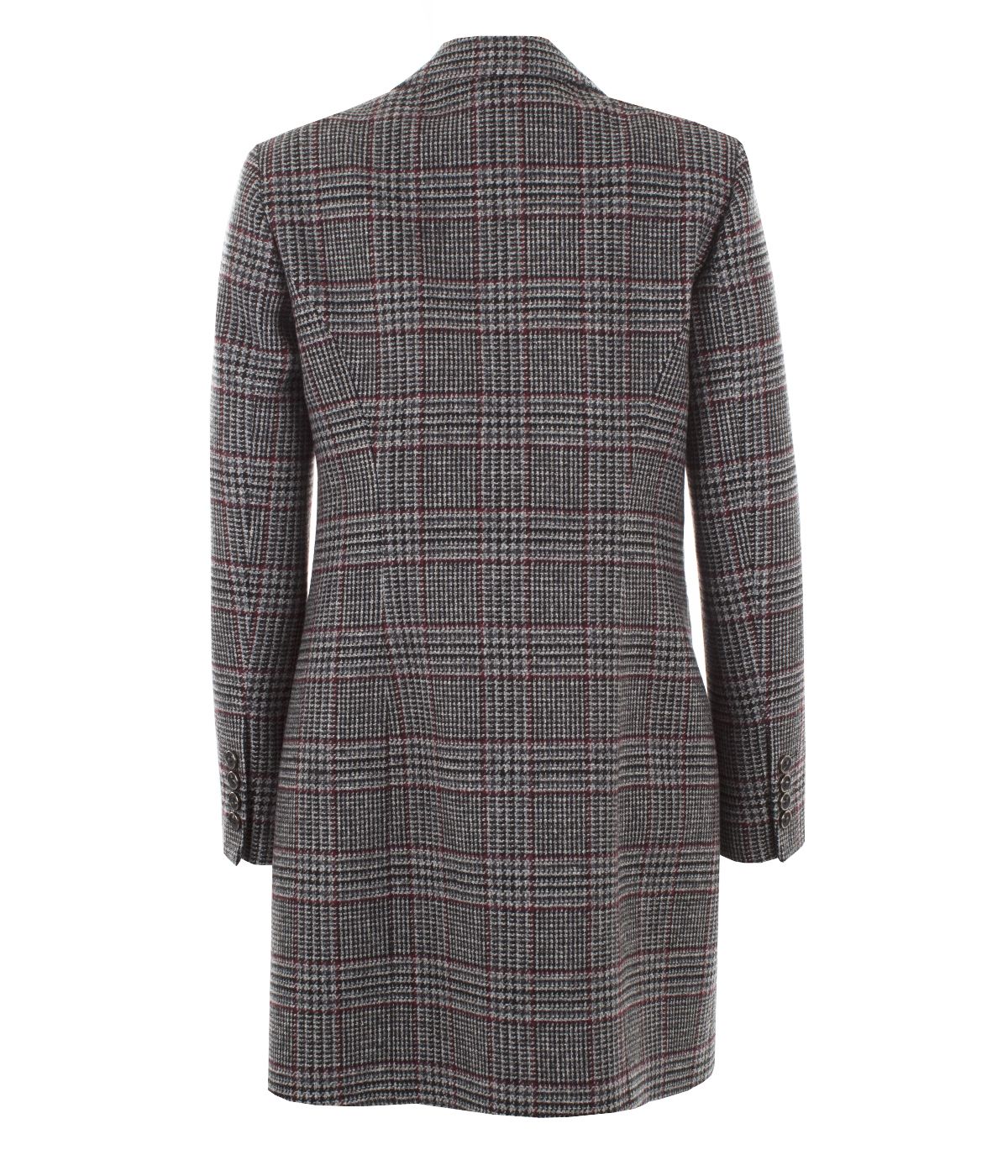 Fitted checked single-breasted coat with wool in the composition 1